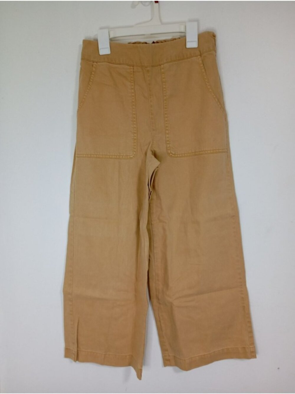 Nicole Miller Womens Tan Wide-Leg Cropped Pants Size 2 Denim